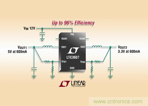 照片說明：15V、雙輸出 600mA 單片同步降壓型穩(wěn)壓器