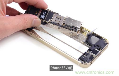 土豪金iPhone 5S拆解：內(nèi)部結(jié)構(gòu)升級(jí)，維修難度增加
