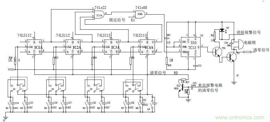 鍵盤(pán)輸入、密碼修改、密碼檢測(cè)、開(kāi)鎖、執(zhí)行電路