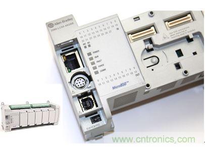 圖1：Allen-Bradley Micro850可編程邏輯控制器(PLC)的價格約為500美元，是高度堅固、可配置、隔離性和易用性方面的標(biāo)桿，盡管有PC/嵌入式計算設(shè)備的競爭，仍在工廠自動化領(lǐng)域中保持著強勢地位。